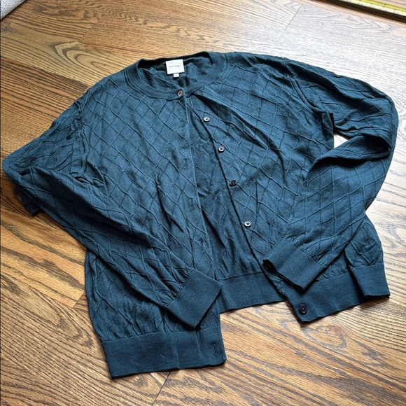 Paul Smith Dark Teal Knit Organic Cotton Cardigan Sweater, L - Picture 1 of 7